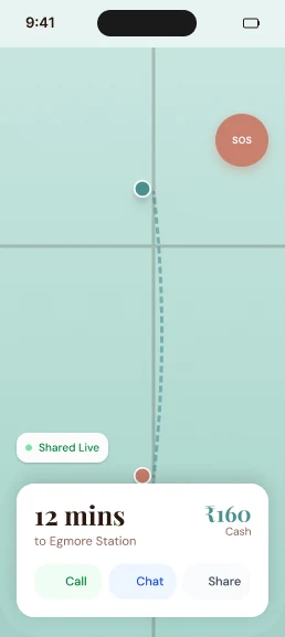 She Ride live trip: “Shared Live”, an SOS button, 12 minutes to Egmore Station